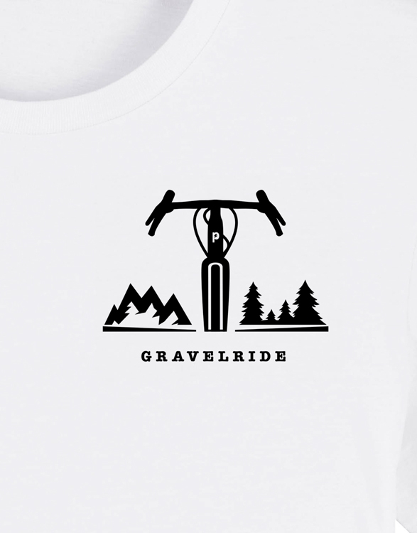 Preview: päfjes - Gravelride - Gravel Brust - Fair Wear Männer T-Shirt - White